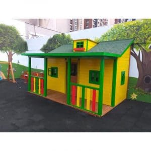 Ahşap Oyun Evi Sarı-Yeşil Renkli - 1406