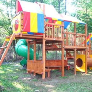 Ahşap Oyun Parkı – Çok Kuleli, Tünelli ve Kaydıraklı Model-8039